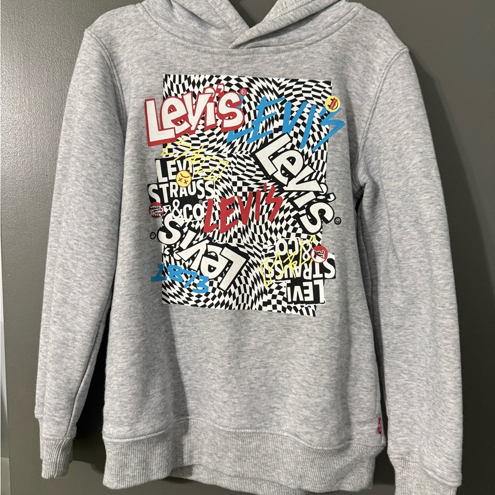 Levi's Gray Graphic Hoodie for kids